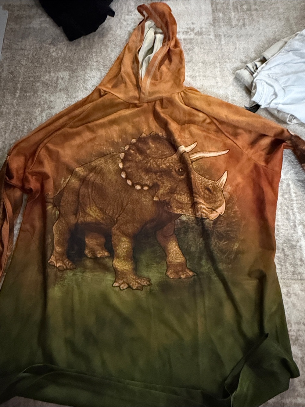 Triceratops Graphic Hoodie - Rust and Olive Ombre. Never worn got as a gift.